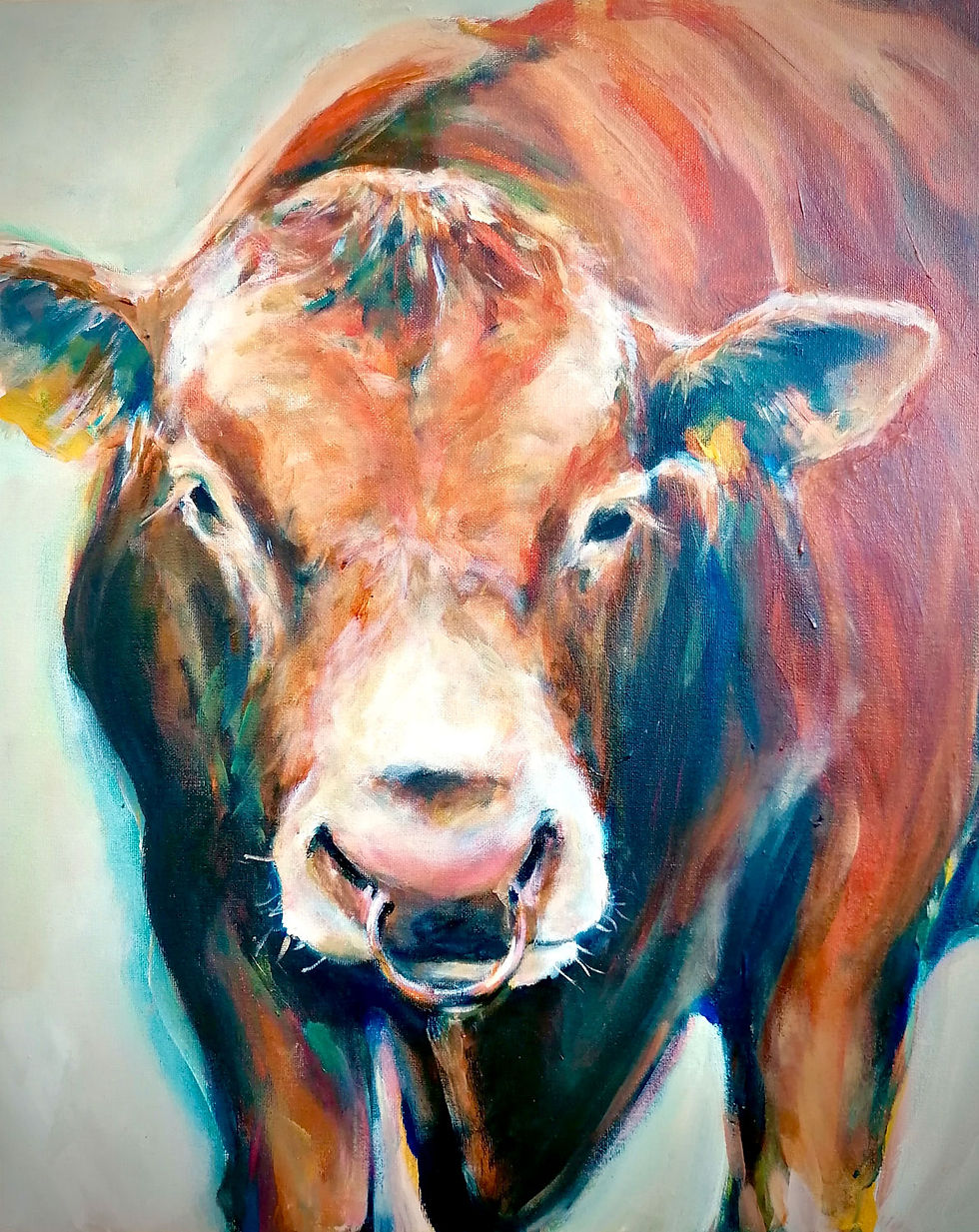 Thumbnail: 'Malcom Bull' Original Canvas