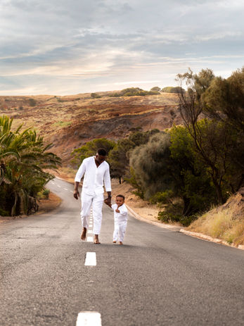 Family walking together during a Madeira family photography session