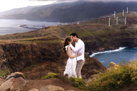 Intimate elopement photos Madeira gardens