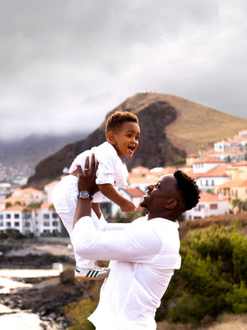 Father and son photography in Madeira with beautiful coastal views
