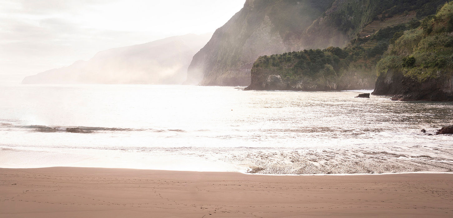 Seixal Beach in Madeira with black sand