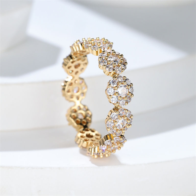 Crystal Flower Eternity Ring