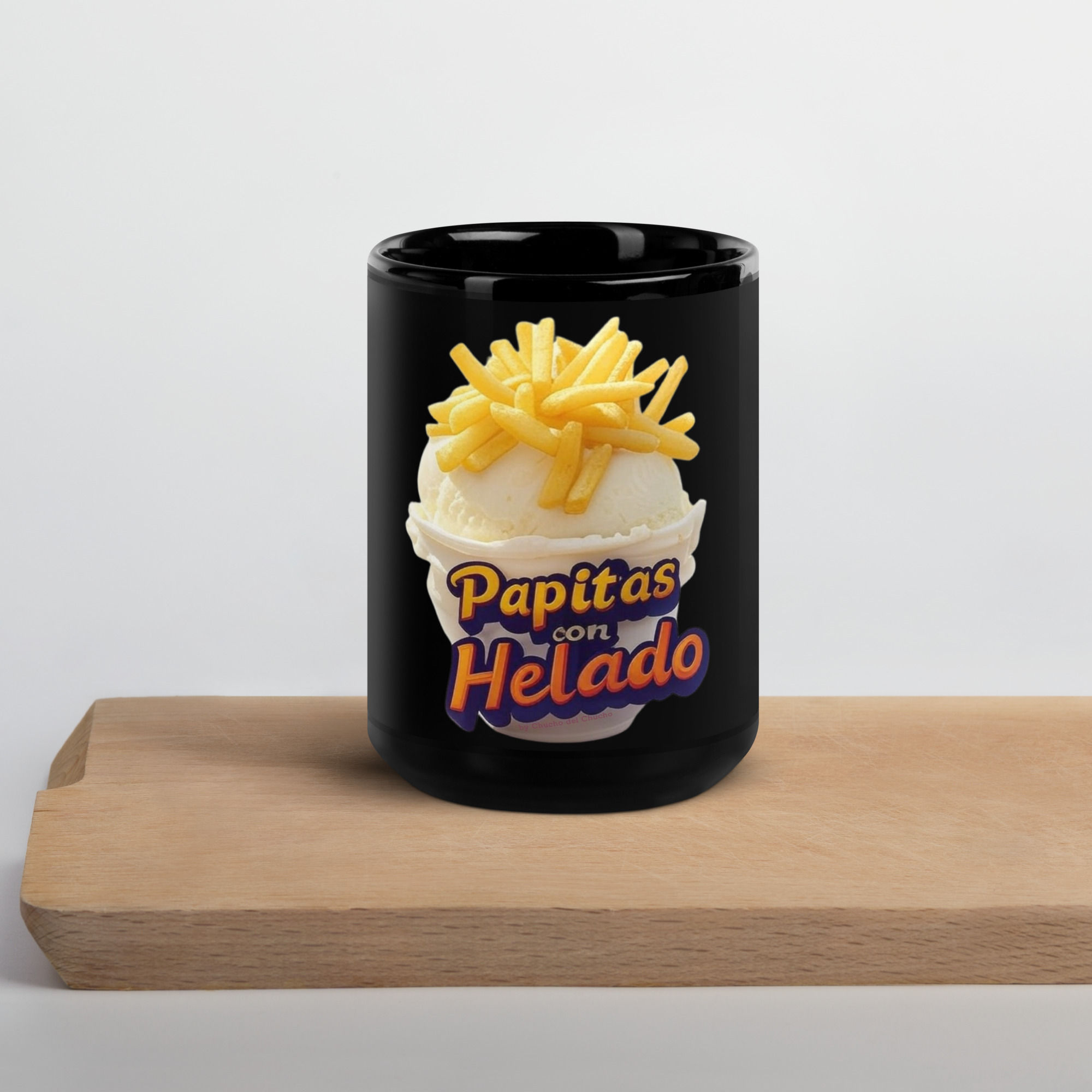 Papitas con Helado! - Black Glossy Mug