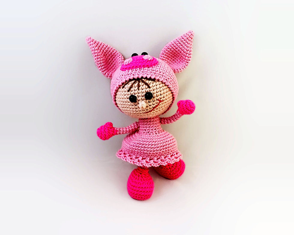 Thumbnail: Häkelanleitung - Puppe im Ferkel Kleid - Amigurumi [204-DE-Stelmahova]
