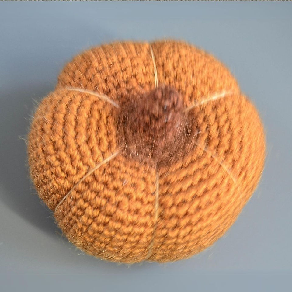 top part of the pumpkin is tinted how to needle sculpt a crochet pumpkin free pumpkin crochet pattern