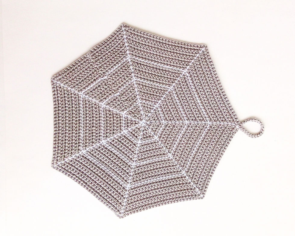 Thumbnail: 264EN Crochet pattern - Halloween Spider web, decor, potholder Zabelina