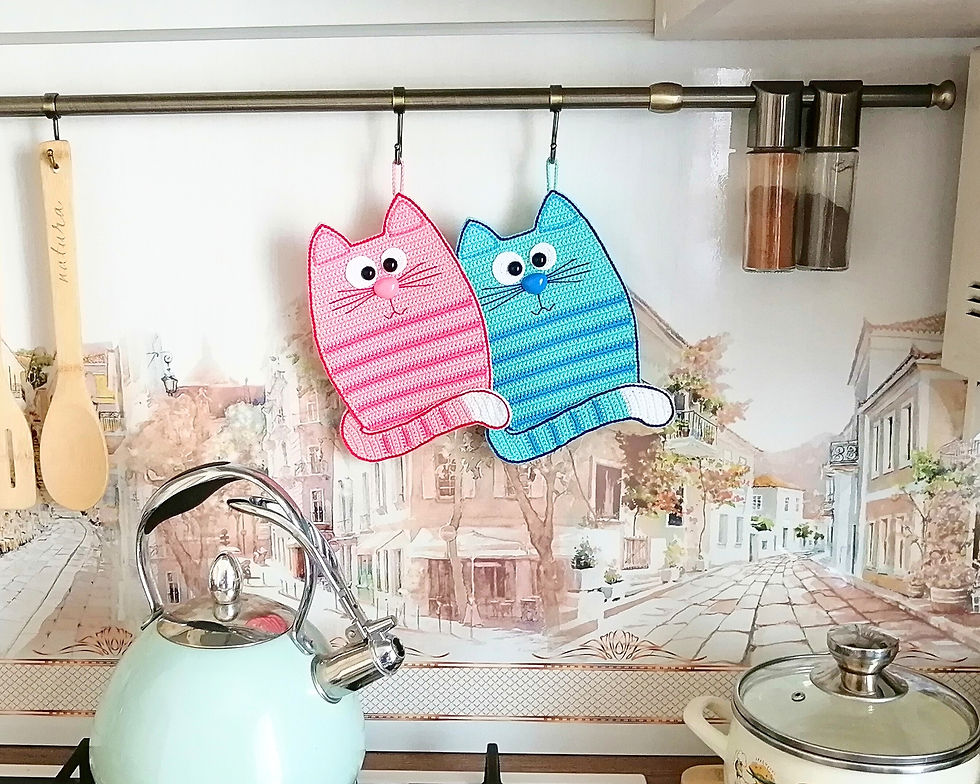 Thumbnail: 327 Crochet Pattern - Cat decor, Easy crochet Kitten Home and Sailor Zabelina