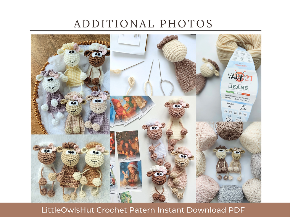 Thumbnail: Sheep Crochet Pattern Amigurumi keyring, brooch or small toy [371 Knittoy]
