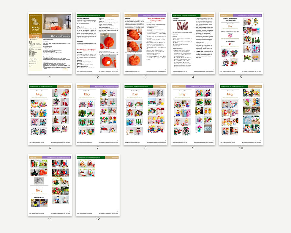 Thumbnail: All pages of the English pattern
