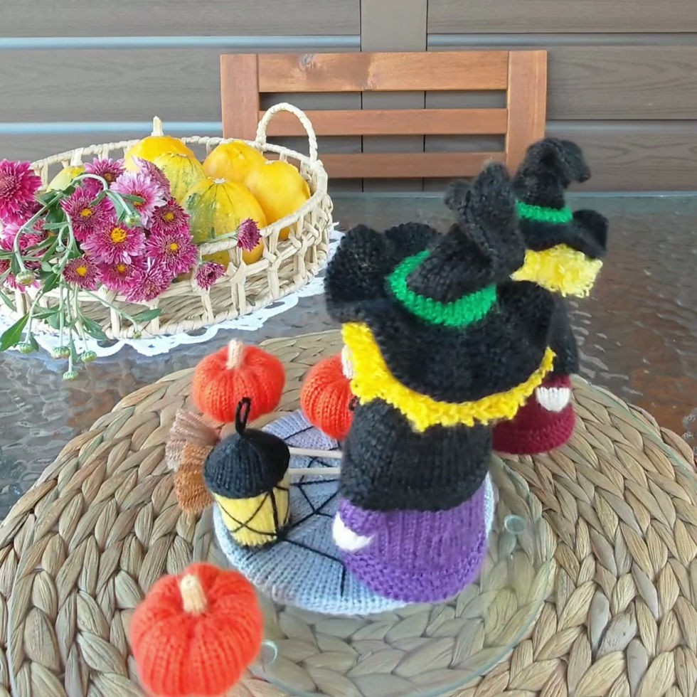 Thumbnail: Knitting Pattern - Witch Hat - Halloween Decor PDF [K109-EN-Zabelina]