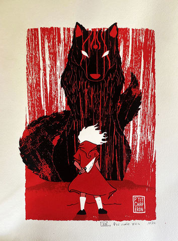 Sérigraphie Ben Chappe. Atelier Oniris
P'tit conte - Chaperon rouge