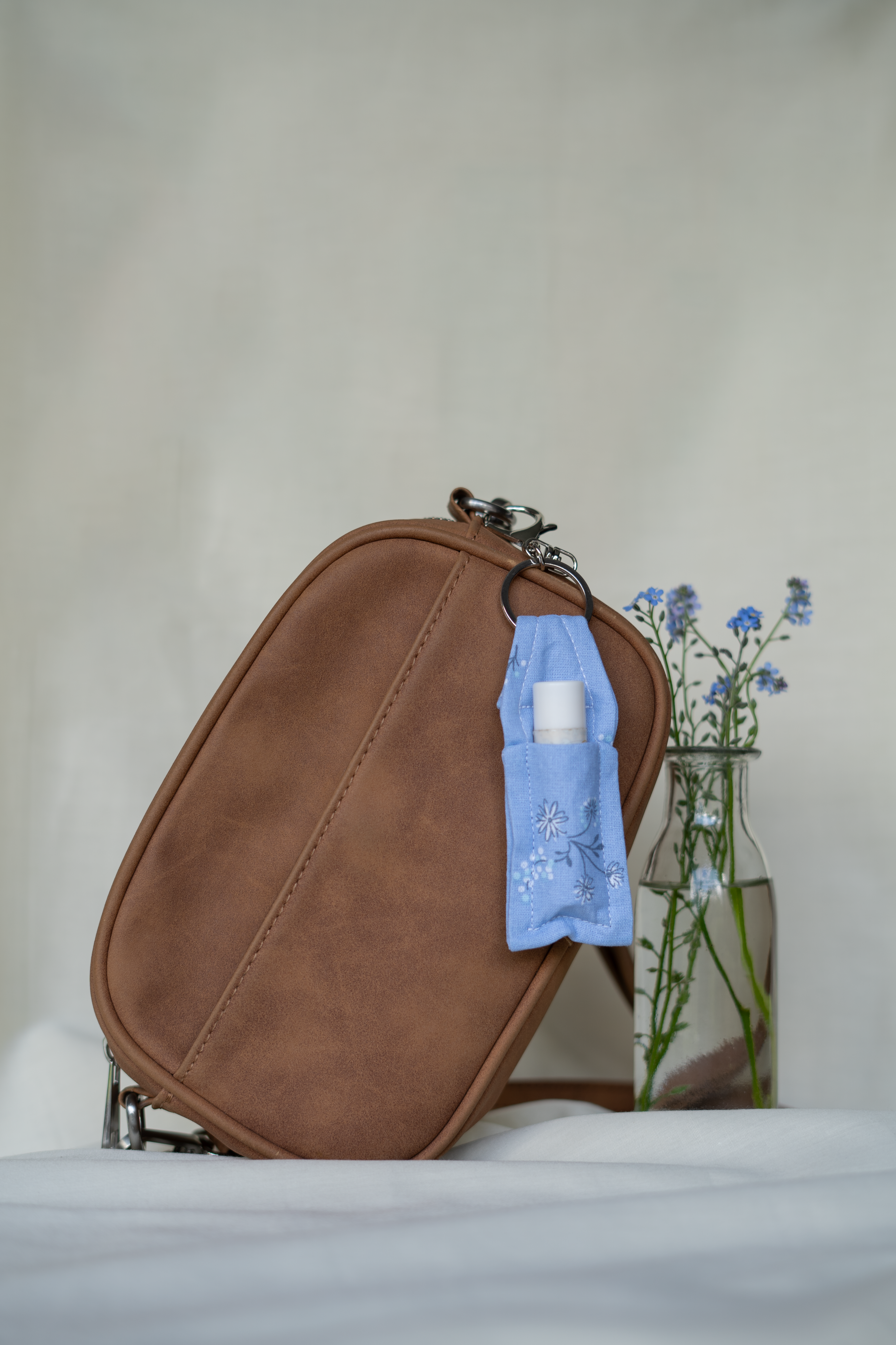 Lipbalm Keychain - Blue Floral