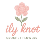 ily knot crochet flower business logo