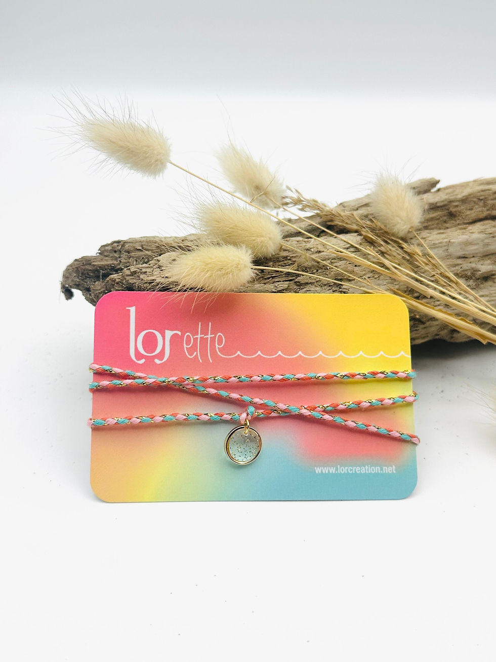 Bracelet collier - Poudre d'or - Rose, Turquoise & Or