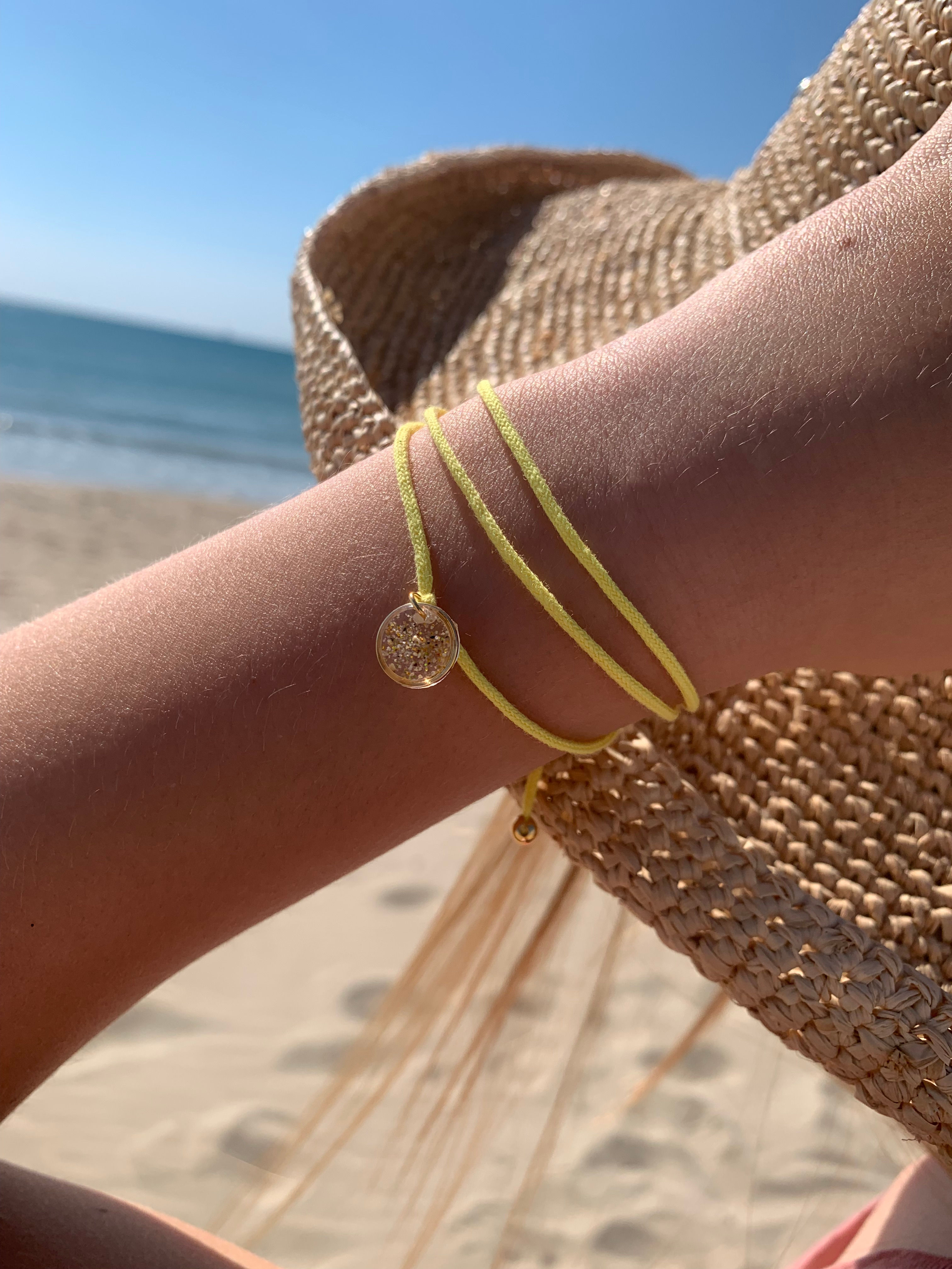 Bracelet à vœux - Poudre d'or - Jaune