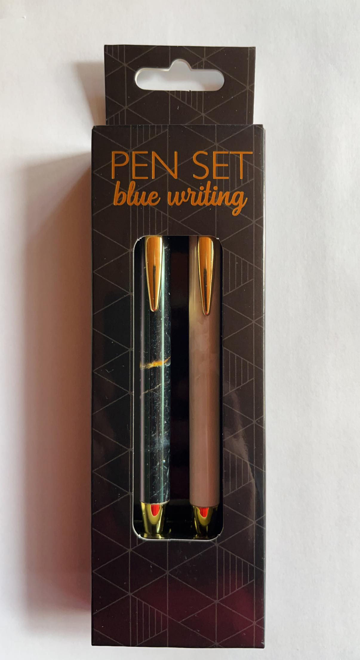 Stylos à bille avec imprimé marbre 2 pièces | diverses variantes