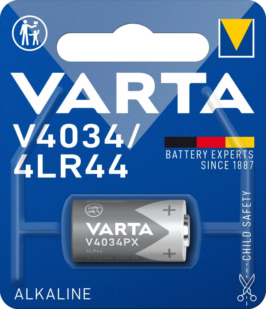 Varta Batteries Electronics V4034PX/4LR44 alkaline battery 1-pack, Battery in or