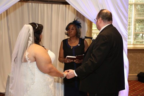 Paul's Godmother officiating at our wedding