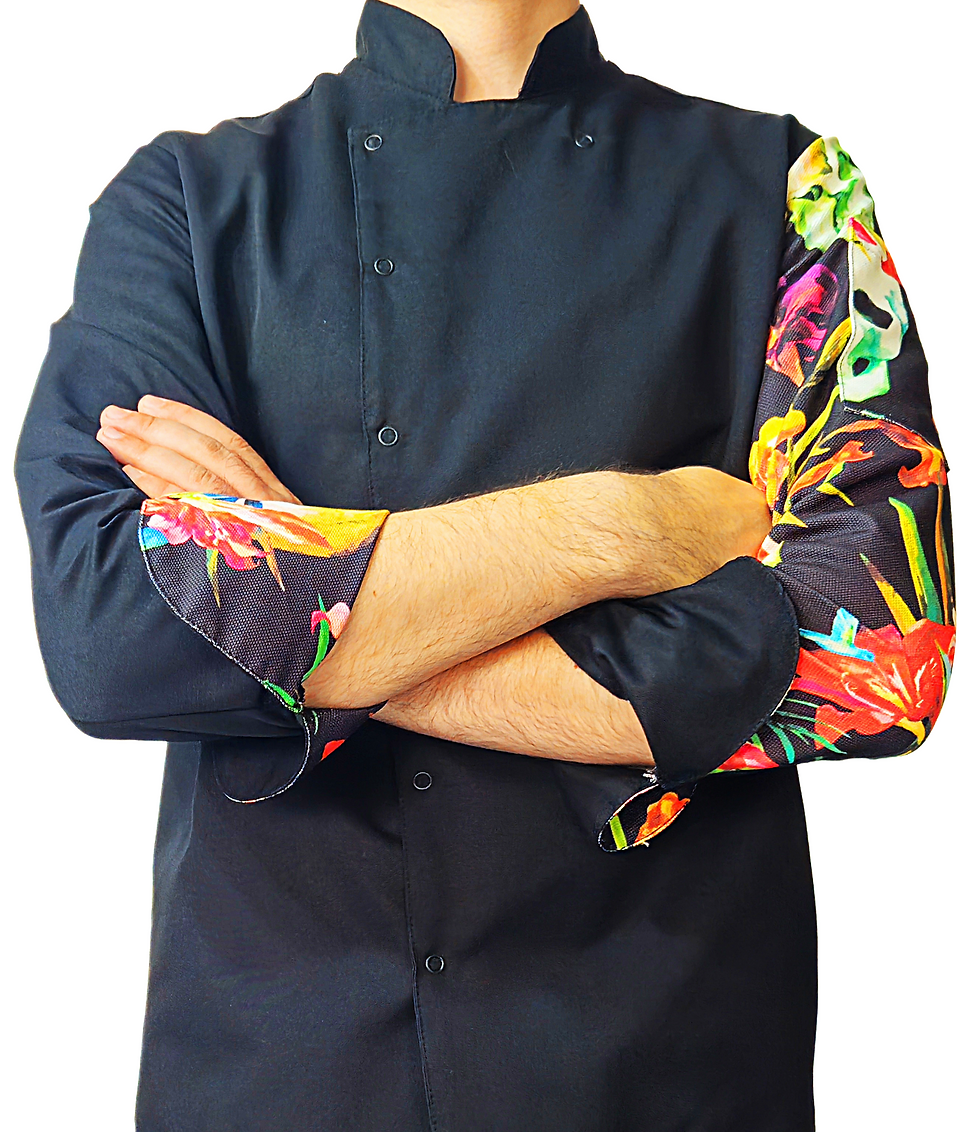 Aşçı Ceketi Desenli Unisex Uzun Kollu Chef Aşçı Mutfak Ceket Kuru Kafa Desenli