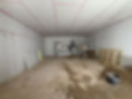 Internal commercial plastering with scaffold