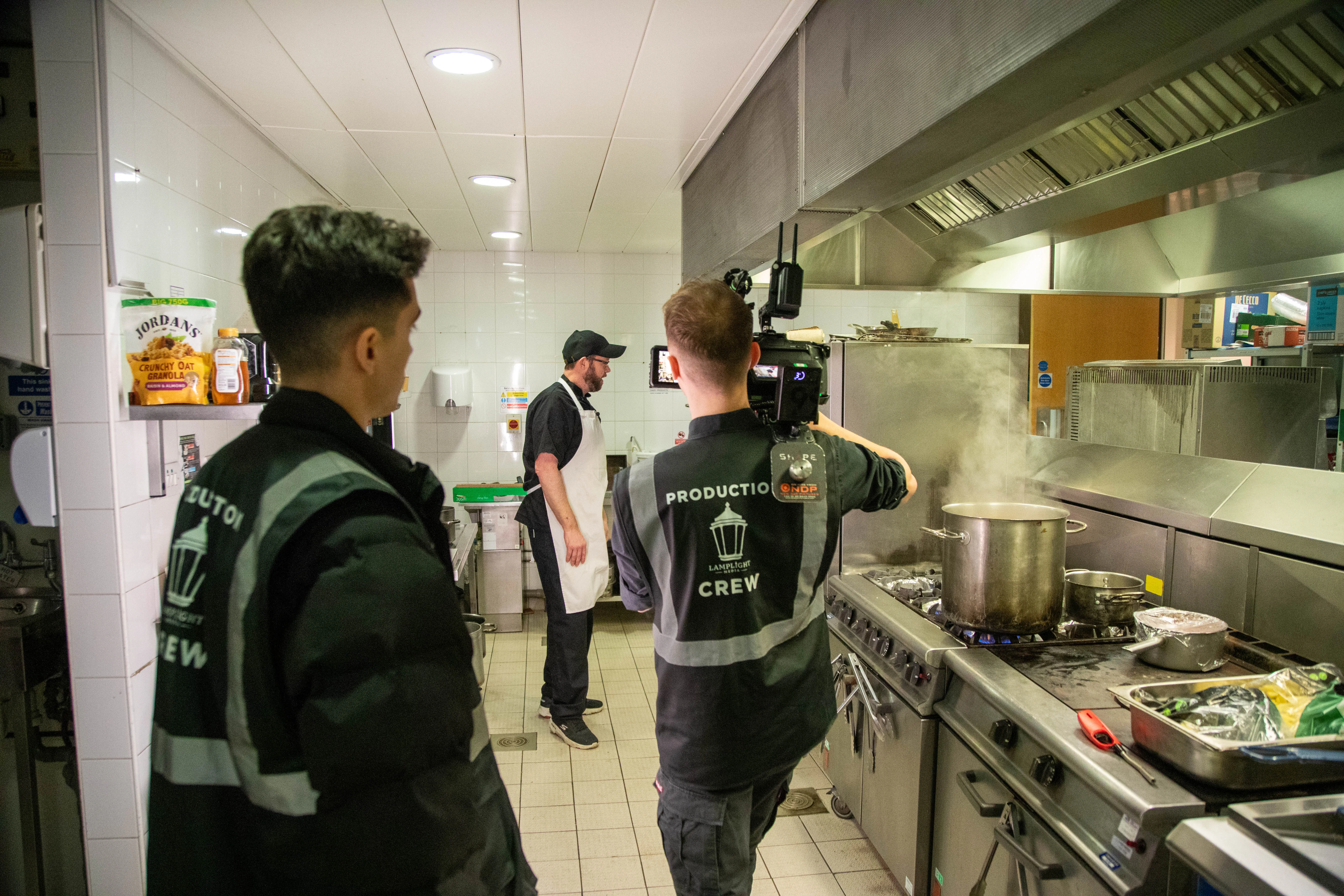 Behind-the-scenes documentary filming at Woodhatch Place, Surrey