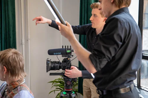 Behind the scenes of a Lamplight Media video production shoot