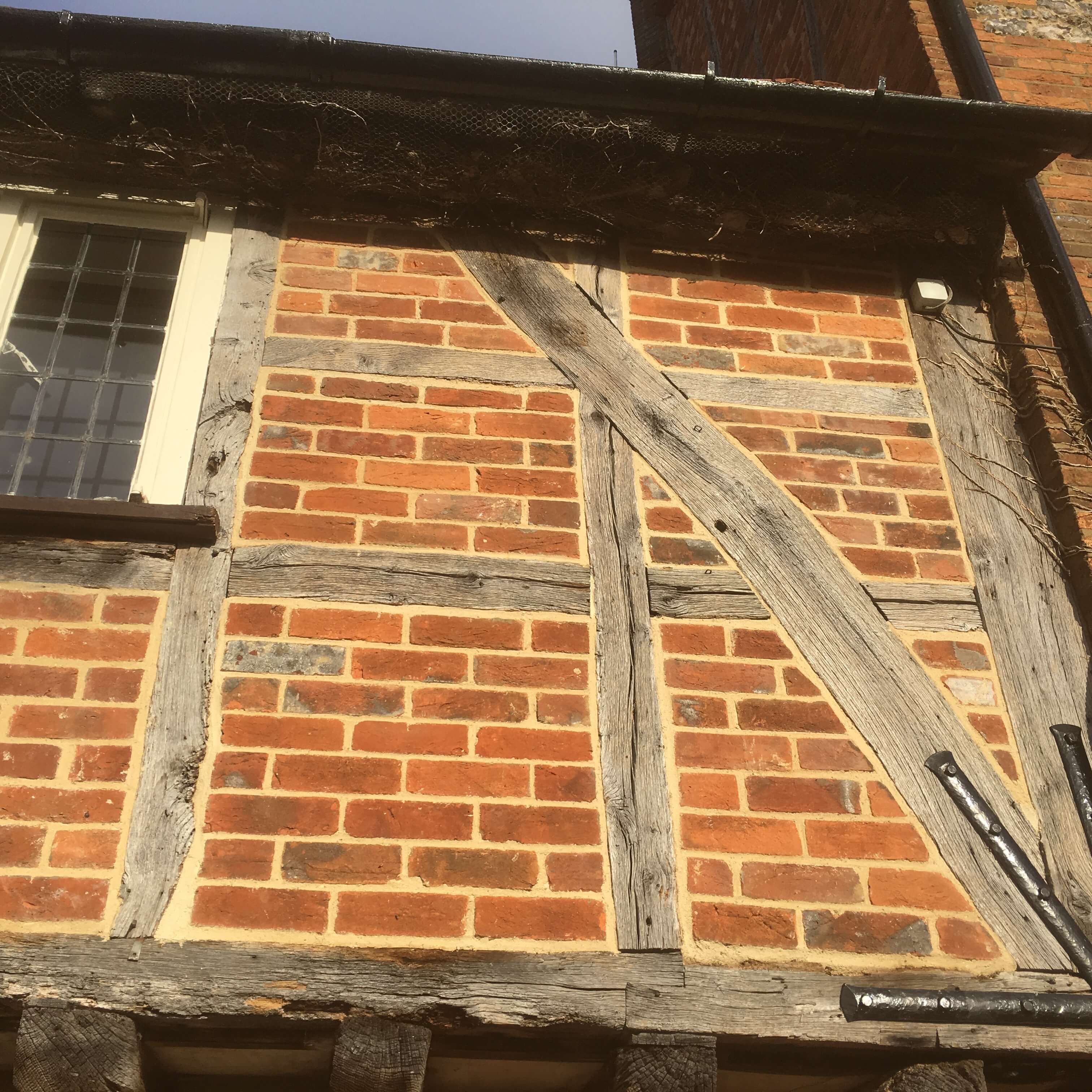 Lime mortar brickwork