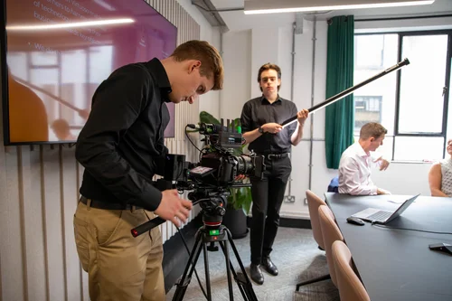 Lamplight Media camera operator filming on location