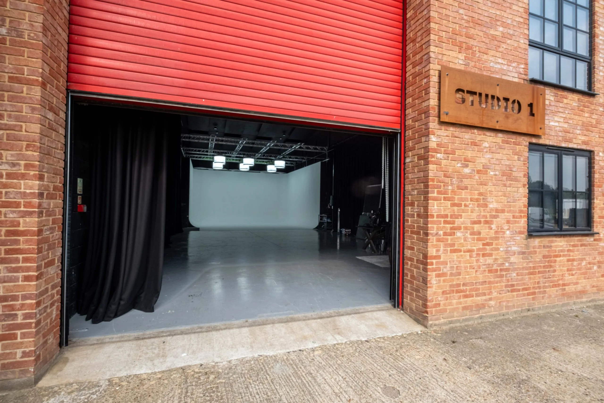 Studio Two exposed brick and untreated wooden walls at Tannery Film Studios