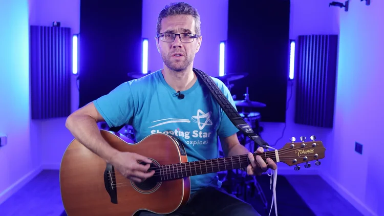 Wide view of James Schofield's home YouTube studio with controlled lighting