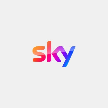 Sky logo in a colorful orange, pink, and blue gradient