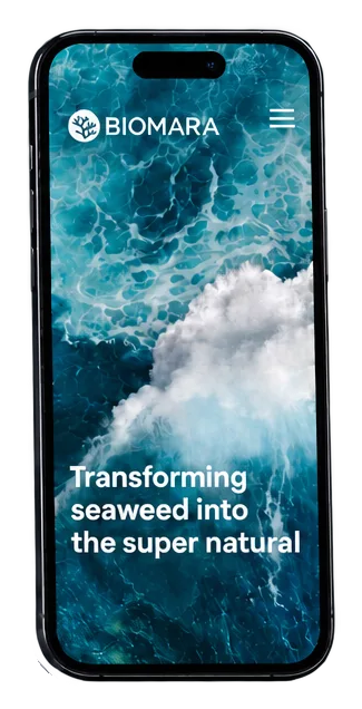 BioMara website on a phone