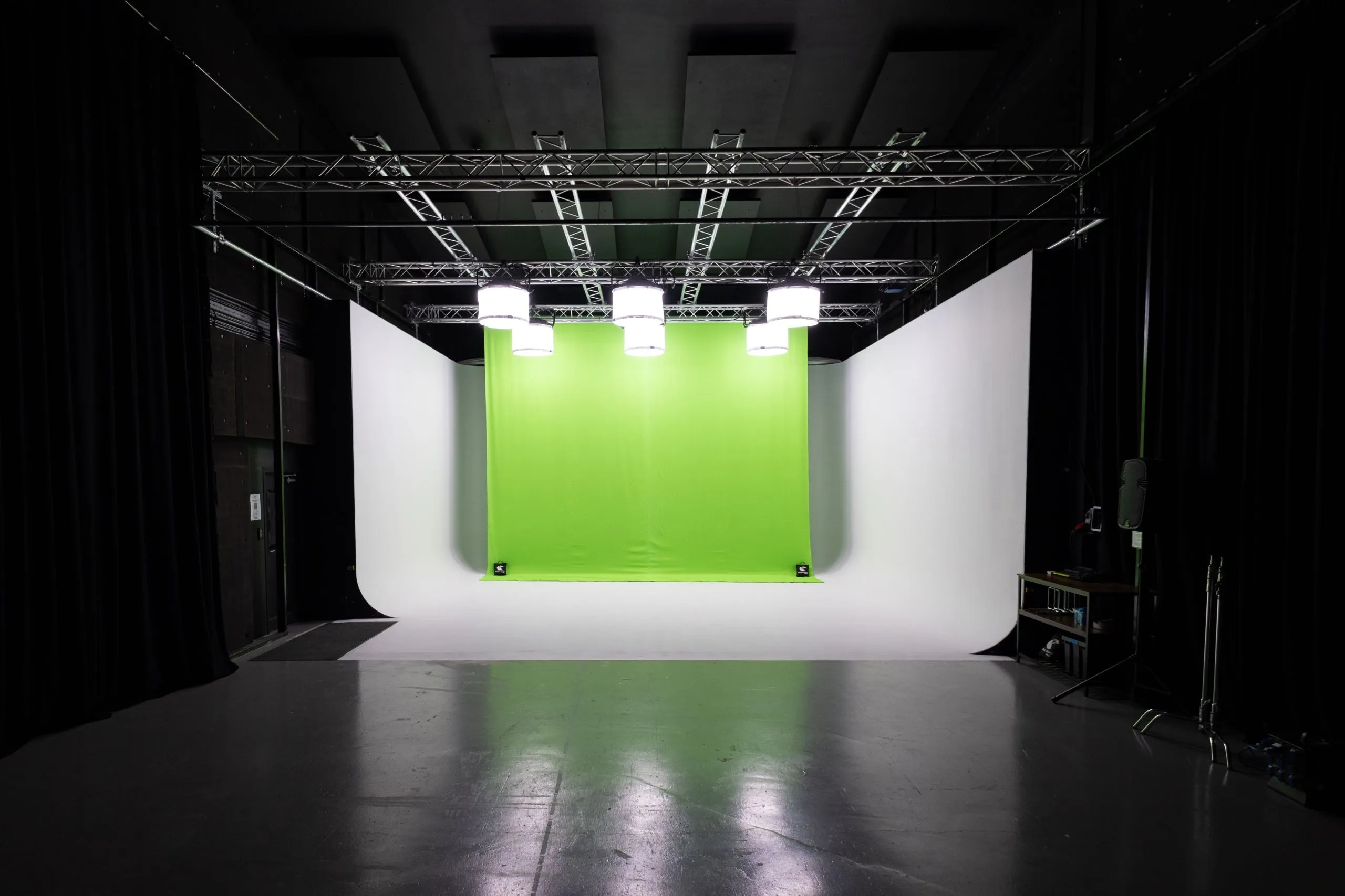 Studio Two real-background industrial set at Tannery Film Studios