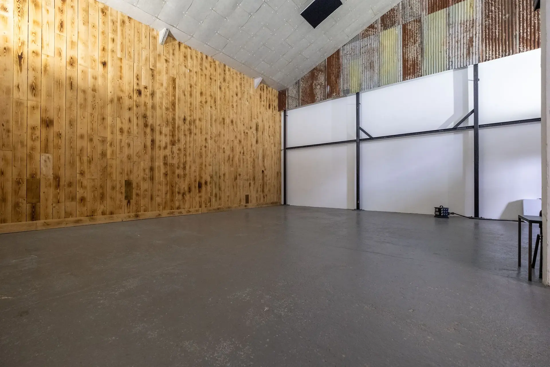 Studio One green screen infinity cove with DMX lighting grid at Tannery Film Studios