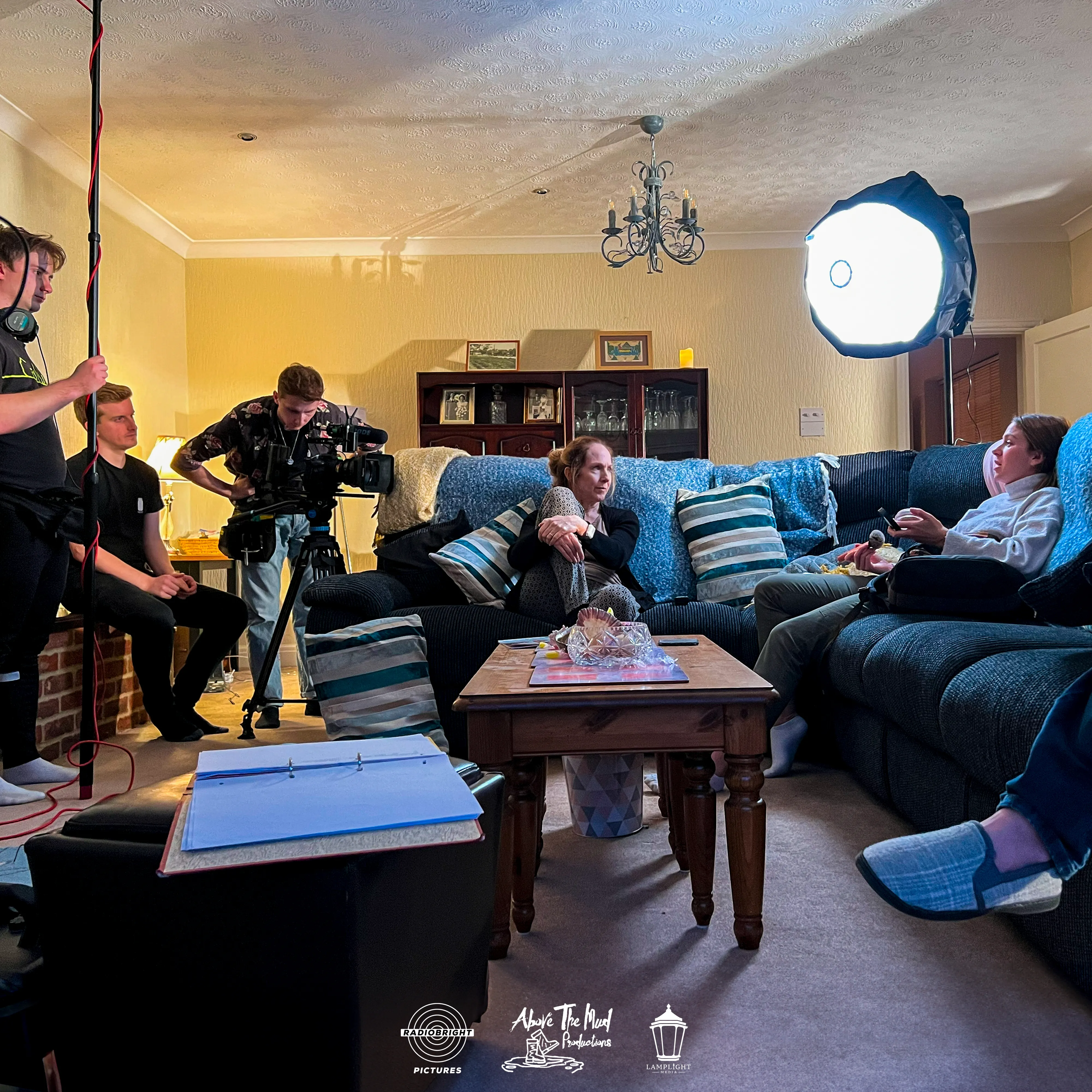 Behind the scenes on the If You Were Me short film set — crew setting up a shot