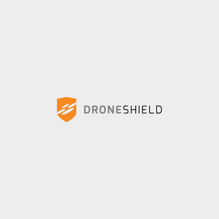 DroneShield logo with orange shield icon
