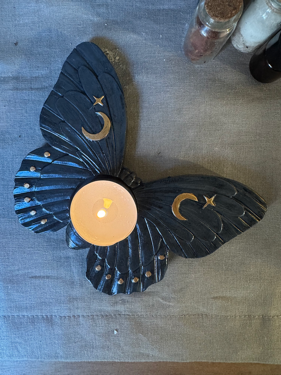 Portavelas polilla negra