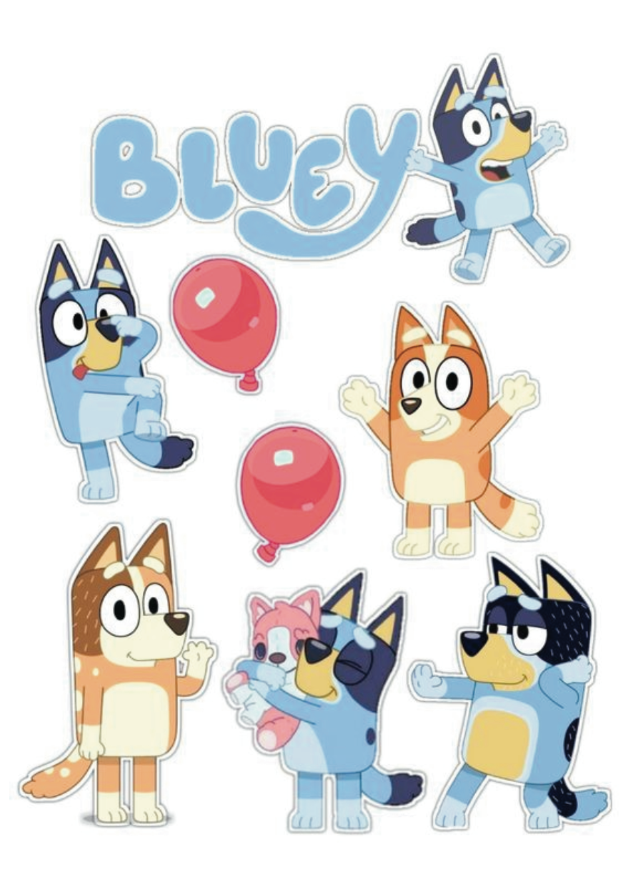 Bluey Characters Icing Cutout