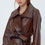 Thumbnail: Antique Brown Lambskin Women's Coat Ribbed Closure (regular Fit) Hn104
