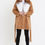 Thumbnail: Kamel Alkantara Fabric Women's Coat with Fur Collar, Regular Fit