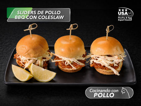 Receta de Sliders de Pollo BBQ con Coleslaw.