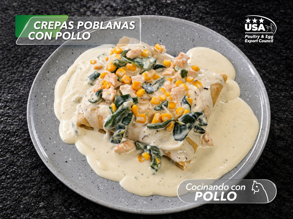 Receta de Crepas Poblanas de Pollo.
