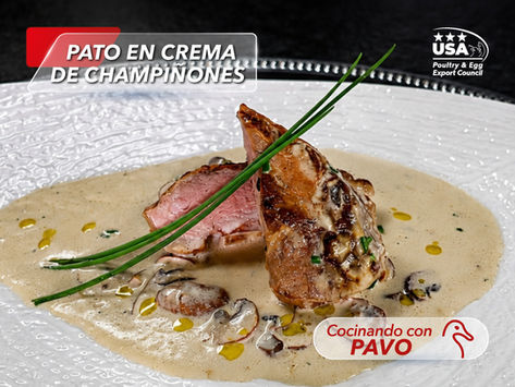 Receta de Pato en Crema de Champiñones.