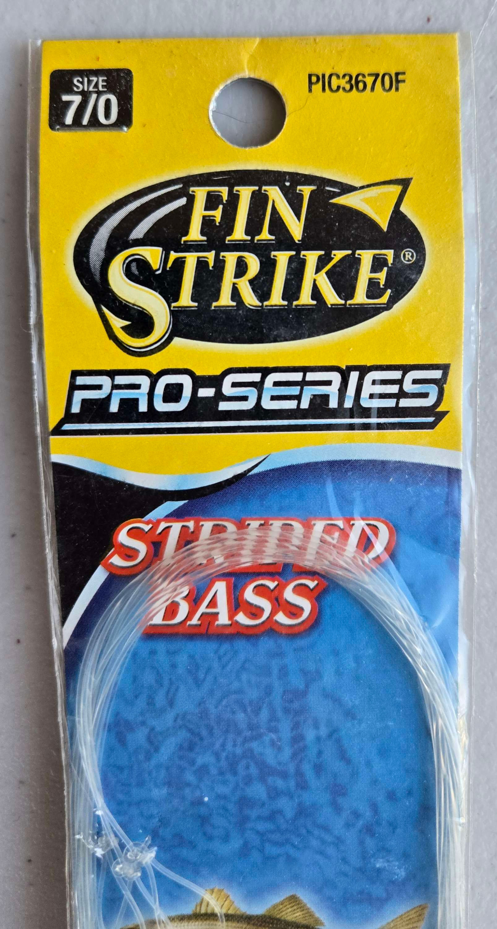 7/0 GAMA CIRCLE HOOK 3 PK FIN STRIKE PRO-SERIES snelled FLUOROCARBON PIC3670F