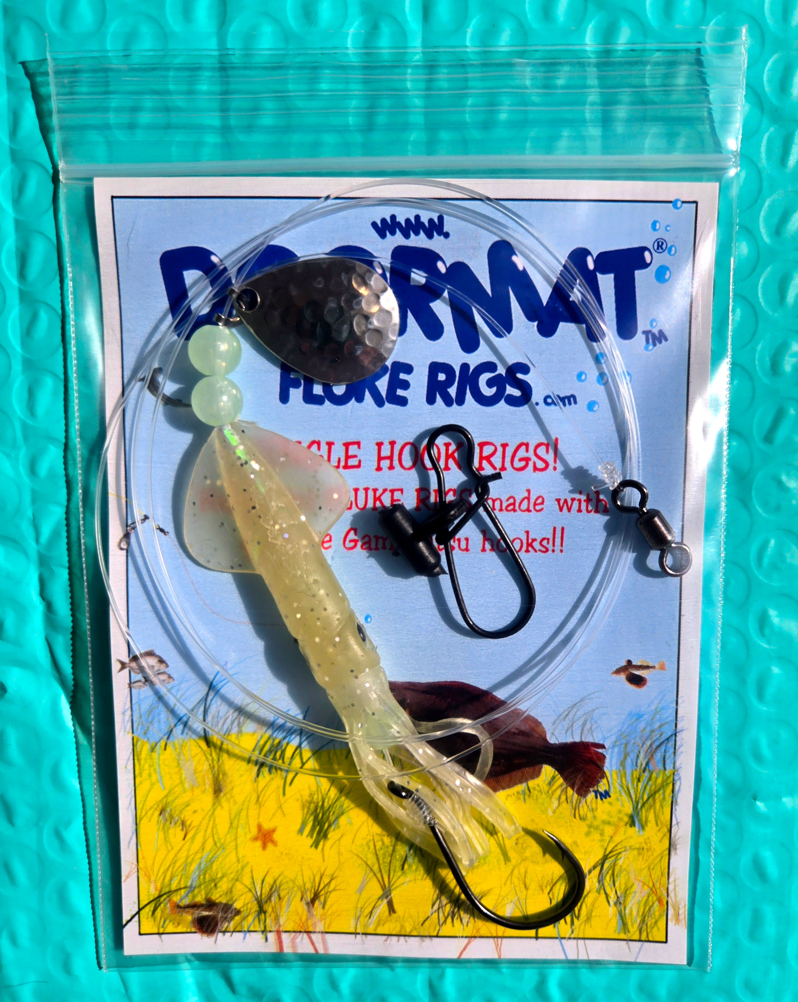 3'' Tsunami GLOW FLECK Holographic SQUID Single Hook Rig