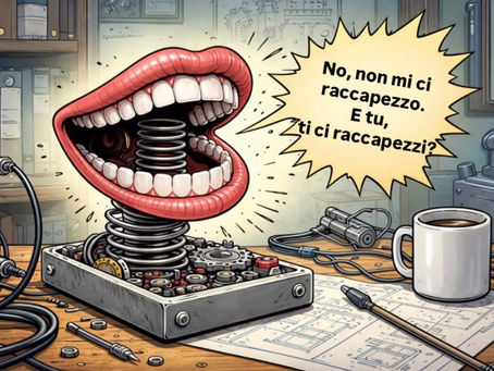 A mechanical mouth sitting on a lab desk and producing speech.