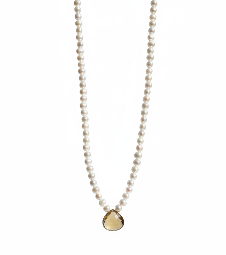 Bold Pearls and Citrine Necklace