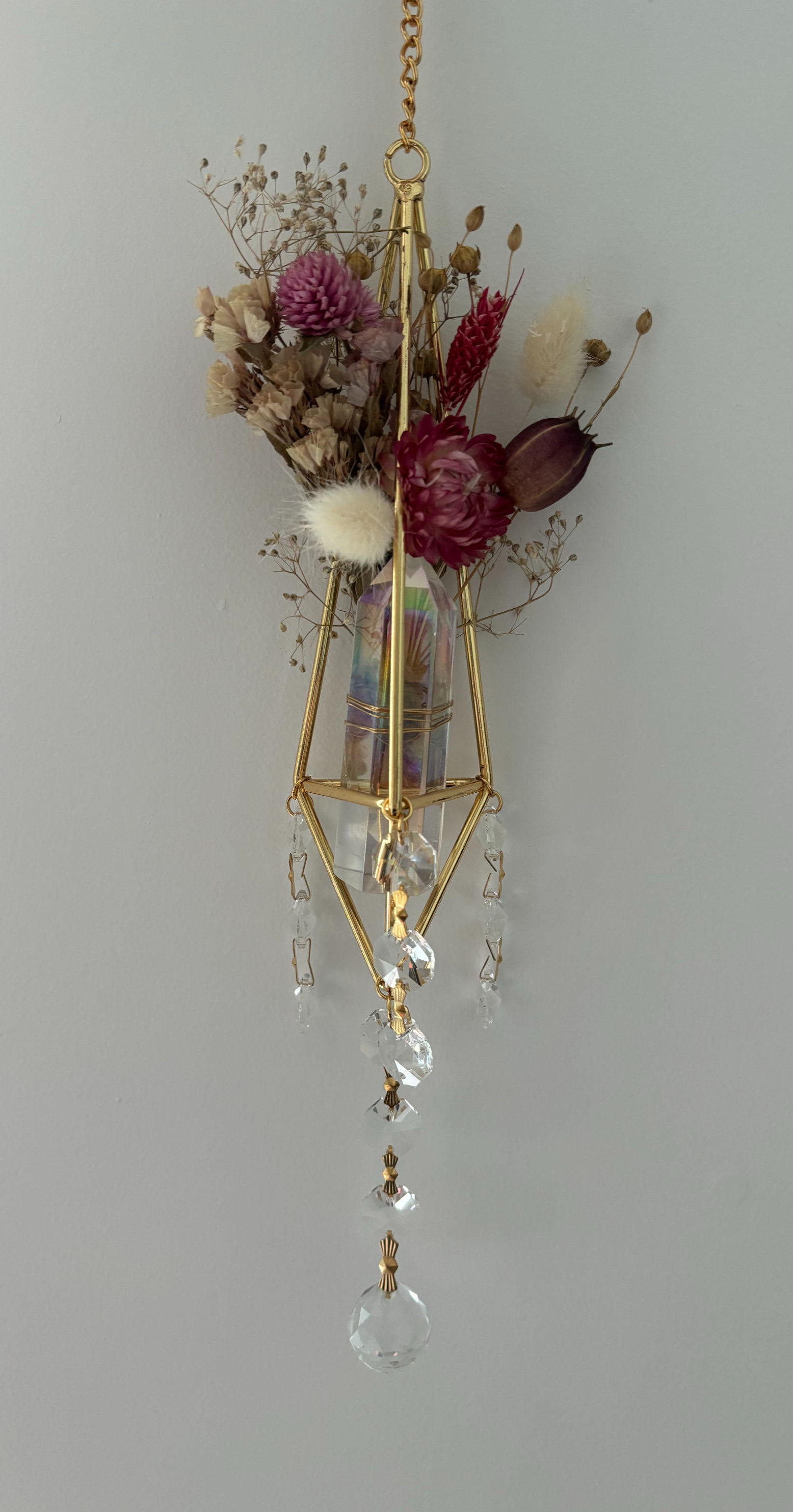 Dried Flower Catcher Aura Quartz