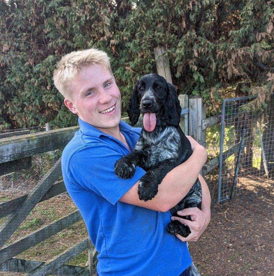 Founder of beasties and bubbles with his dog Bella