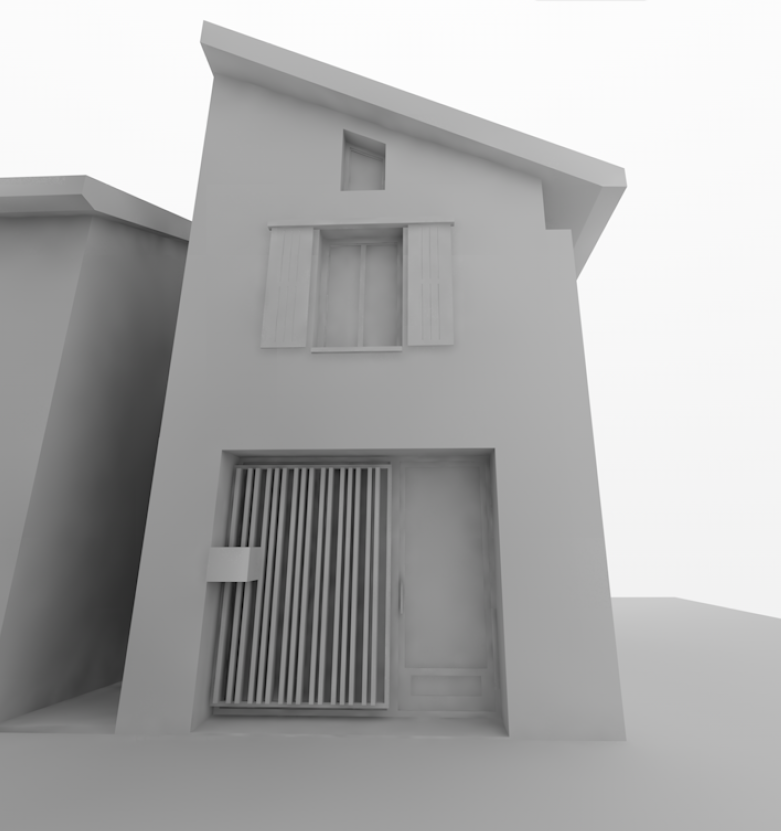 Vue 3D - Entrée côté rue
